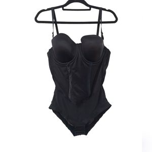 NWT Maidenform Firm Tummy-Control Easy Up Strapless Bodysuit Size 38C